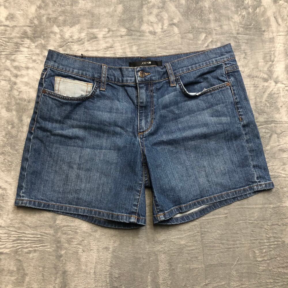 Joe's Jeans Reverse Hem Short Women's Size 31‎ Dark Blue Denim